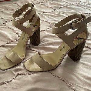 dusty rose faux suede heels